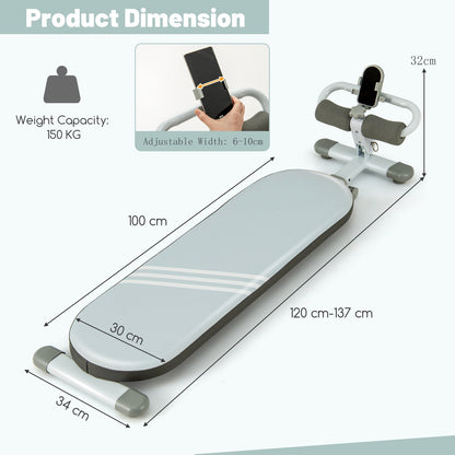Multifunctional Sit Up Bench with 3 Gear Adjustable Angles and Length-Blue