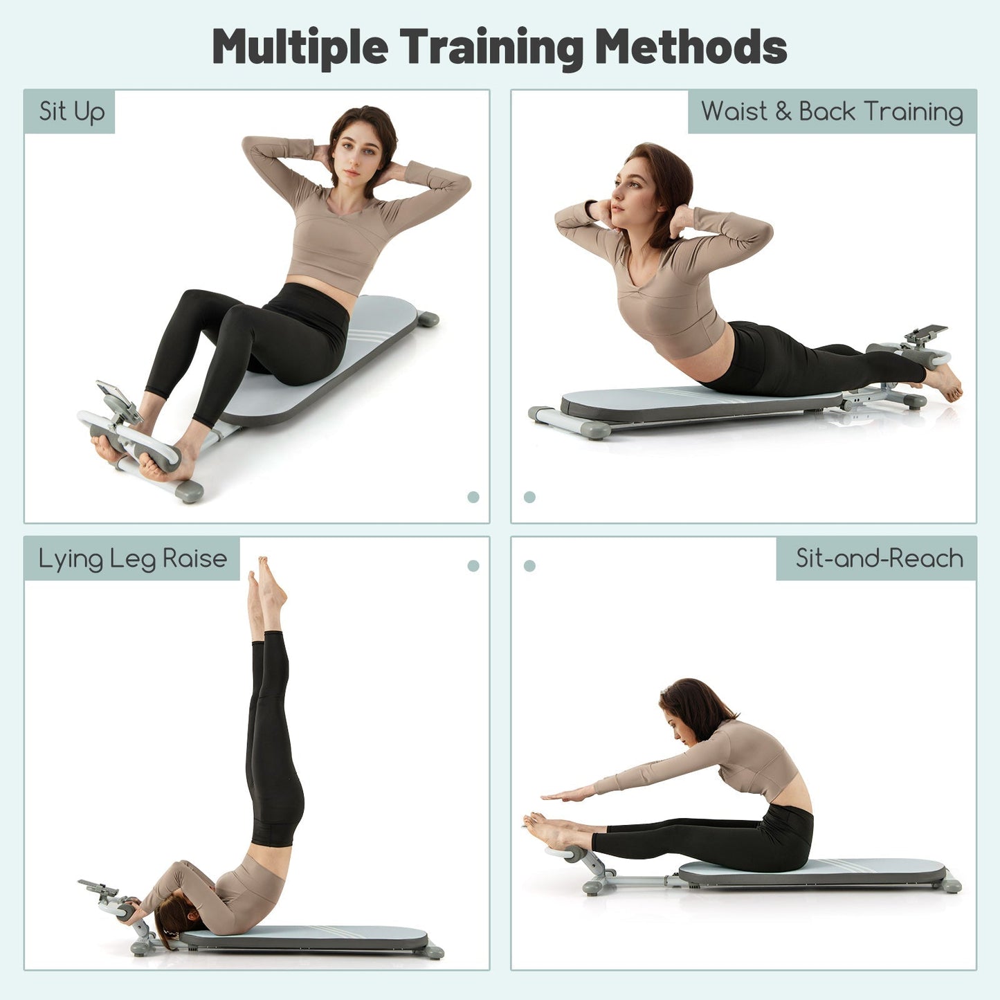 Multifunctional Sit Up Bench with 3 Gear Adjustable Angles and Length-Blue