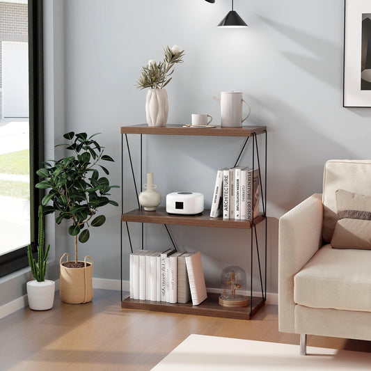 2/3/4/5-Tier Multipurpose Display Rack with Metal Frame-3-Tier