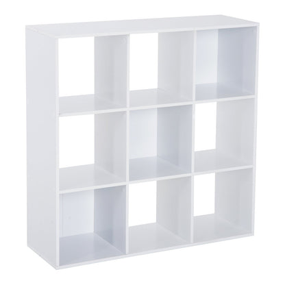 Wooden 9 Cube Storage Unit w/3 Tier Shelves Organiser Display Rack Living Room Bedroom Furniture - White