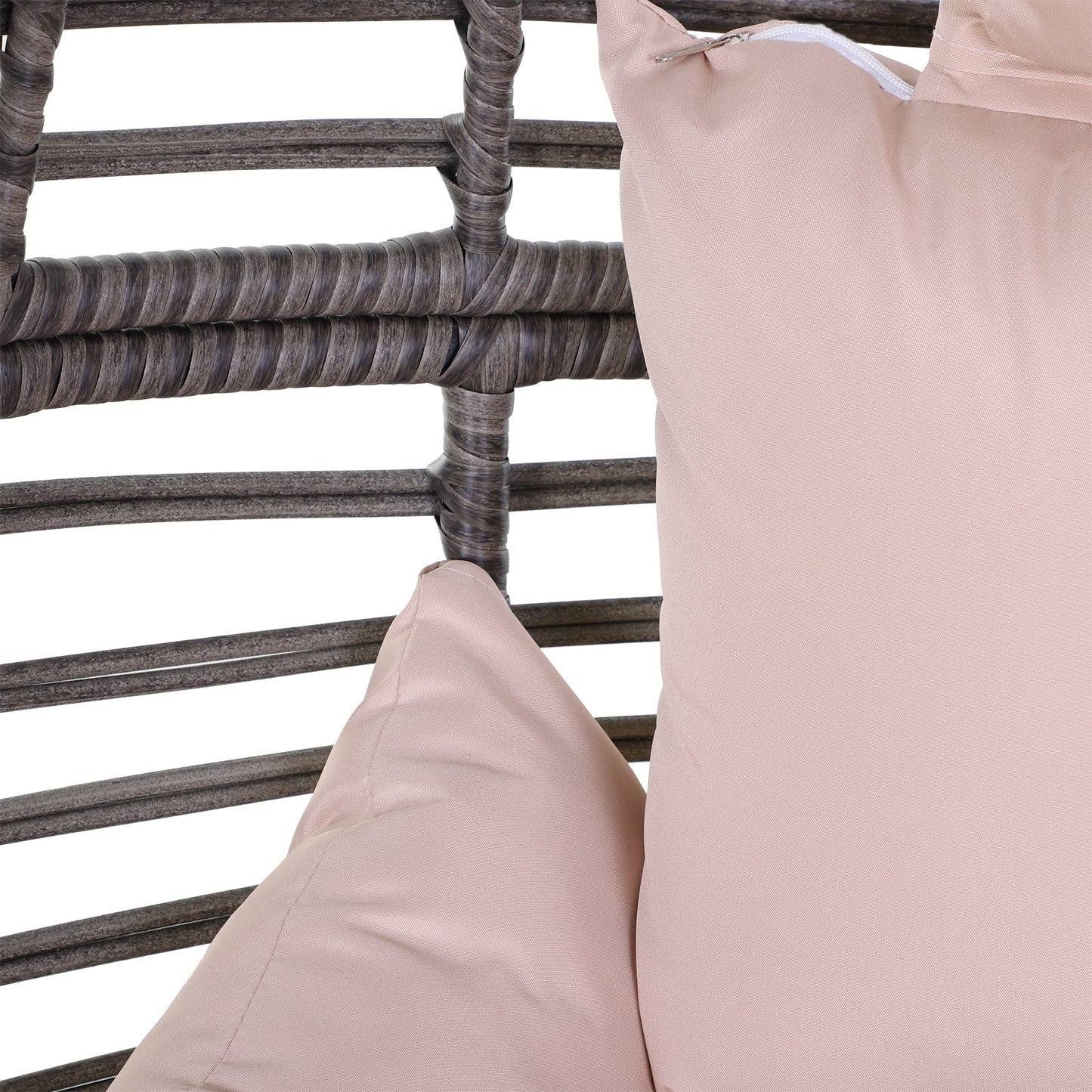 Outsunny Garden Egg Chair, łezkowaty zewnętrzny fotel rattanowy PE z miękką, wyściełaną poduszką na całej powierzchni, szary