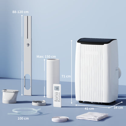 HOMCOM 14000 BTU 5-in-1 Portable Air Conditioner with Cool, Heat, Dehumidifier, Fan, Sleep, WiFi Voice Control, White