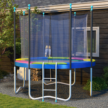 SPORTNOW 10FT Trampoline Spring Cover, Plastic Trampoline Pad Replacement with Elastic Cord, Waterproof, UV Resistant and Tear-Resistant, Multi-Colored