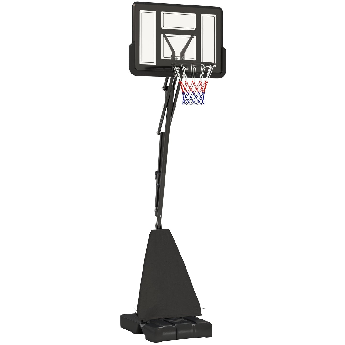 SPORTNOW 245-305cm Adjustable Basketball Hoop and Stand, with Wheels, Black
