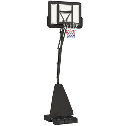 SPORTNOW 245-305cm Adjustable Basketball Hoop and Stand, with Wheels, Black