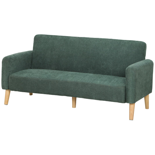 HOMCOM 2 Seater Sofa, Velvet Small Couch with 20cm Thick Padding, Wide and Deep Seat, Dark Green