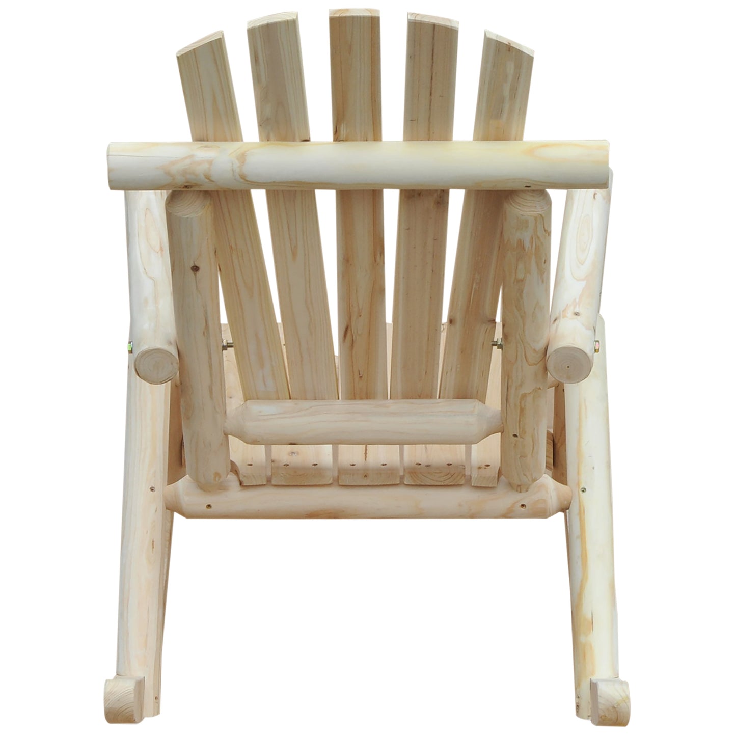 Outsunny 2-częściowy fotel Adirondack z drewna cedrowego, ergonomiczny fotel bujany, ganek, ogród, bujany, tradycyjny - Burlywood
