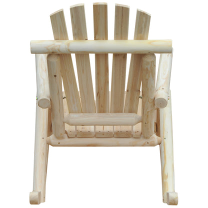 Outsunny 2-częściowy fotel Adirondack z drewna cedrowego, ergonomiczny fotel bujany, ganek, ogród, bujany, tradycyjny - Burlywood