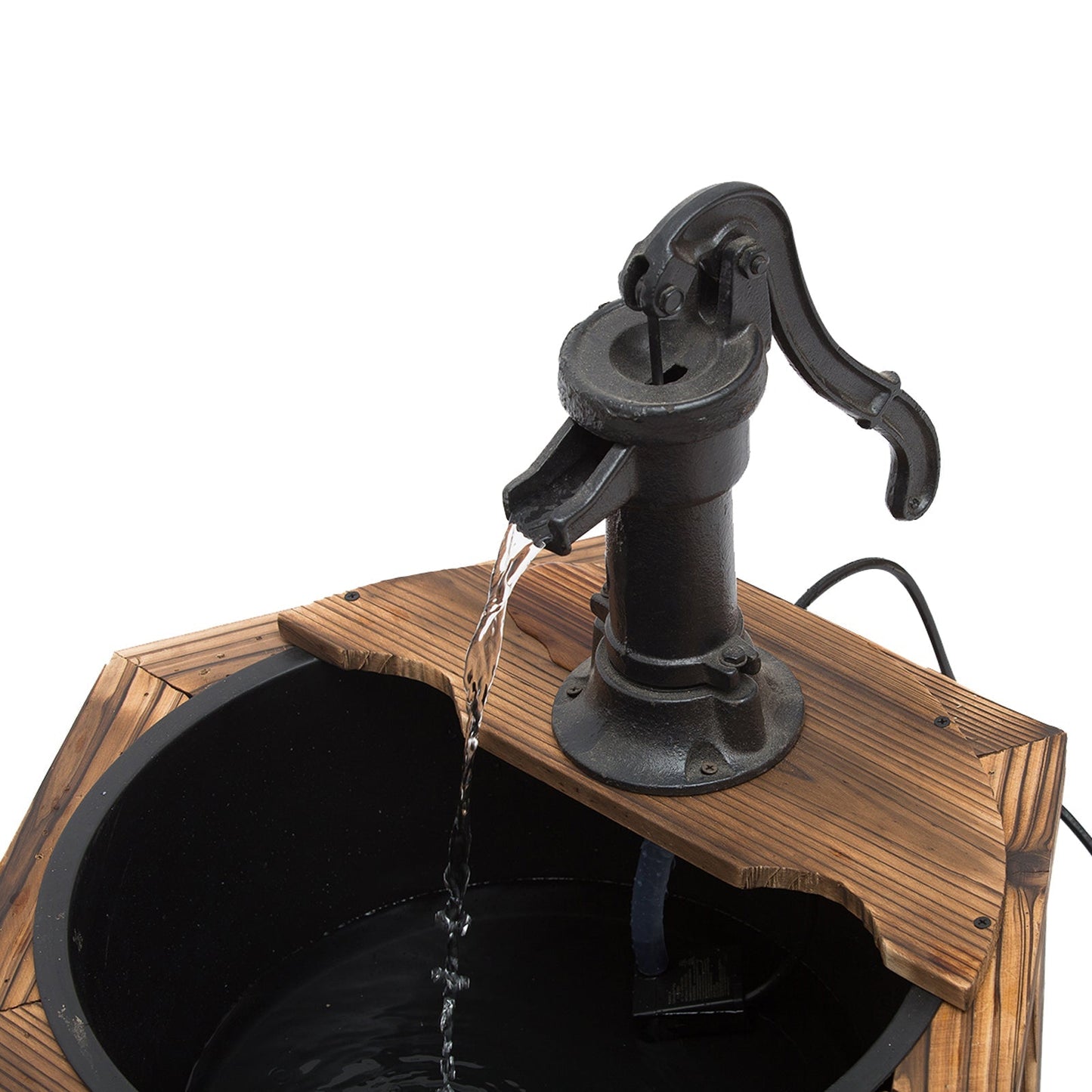 Outsunny Wooden Electric Water Fountain Garden Ornament Oasis 220V