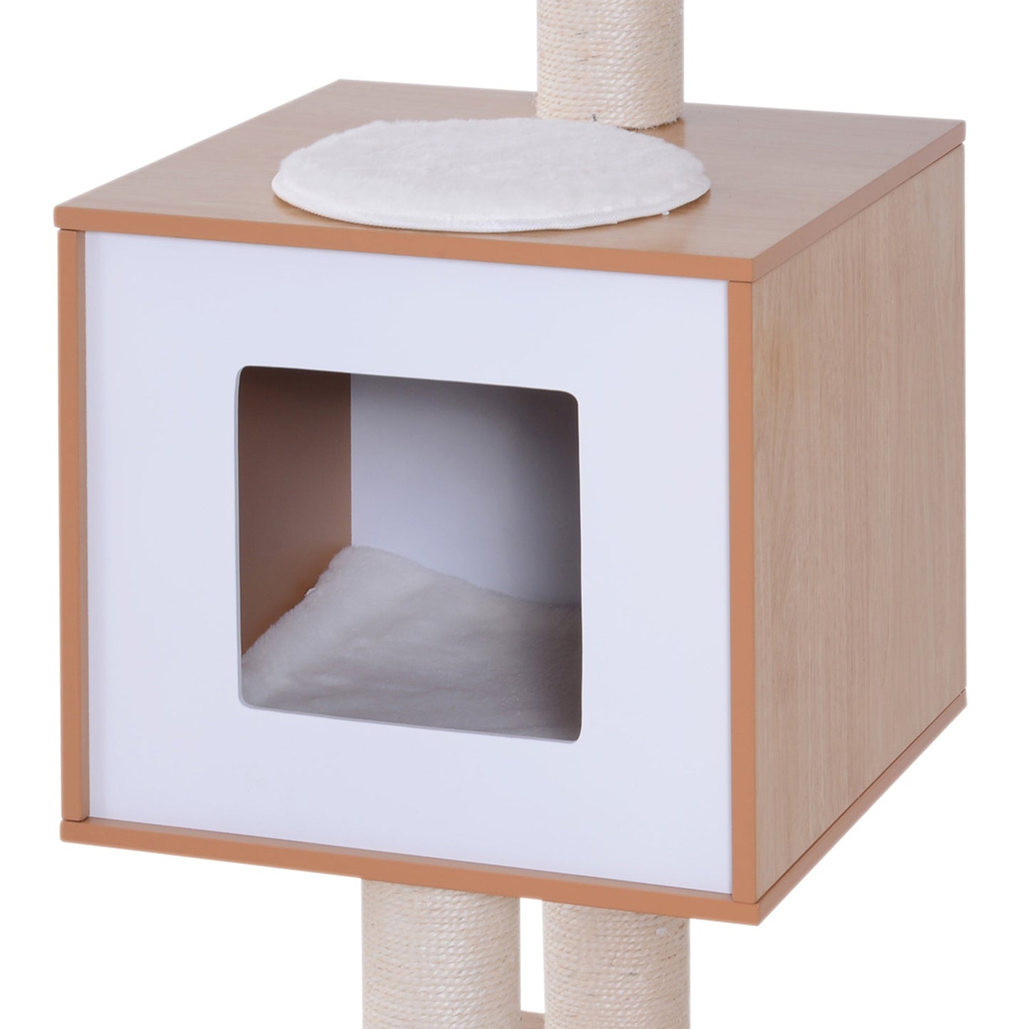 PawHut Cat Tree for Indoor Cats Scratching Post Kitten House Condo Activity Center w/ Cushion Hanging Toy Multi-level