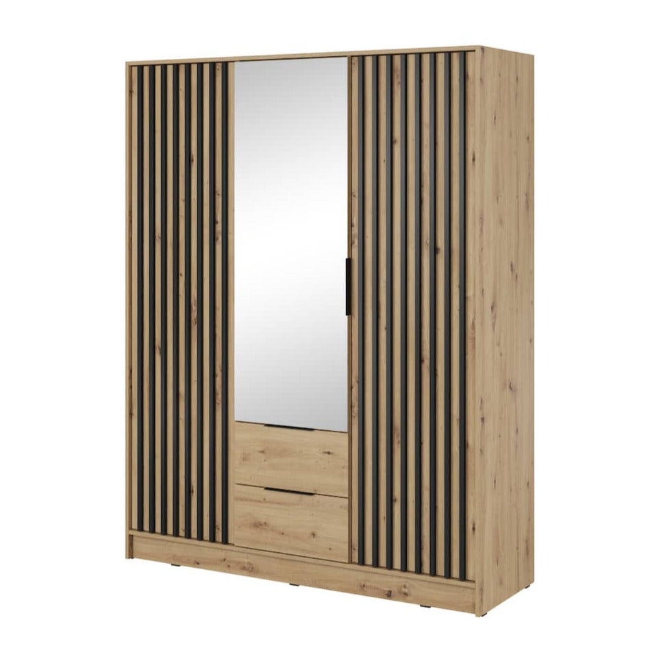 Nelly Hinged Door Wardrobe 155cm [Mirror]