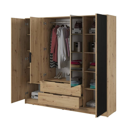 Nelly Hinged Door Wardrobe 206cm [Mirror]