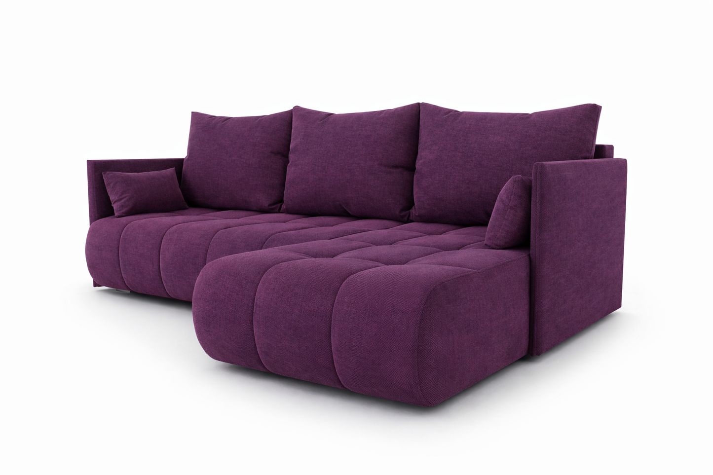 Corner Sofa Bed NESSA Aubergine