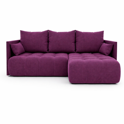 Corner Sofa Bed NESSA Aubergine