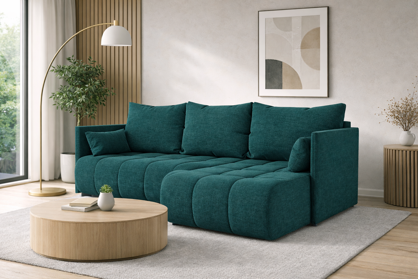 Corner Sofa Bed NESSA Teal