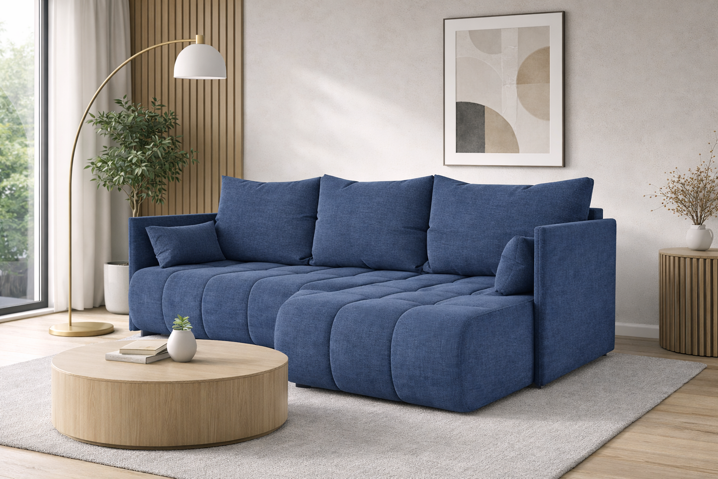 Corner Sofa Bed NESSA Denim blue