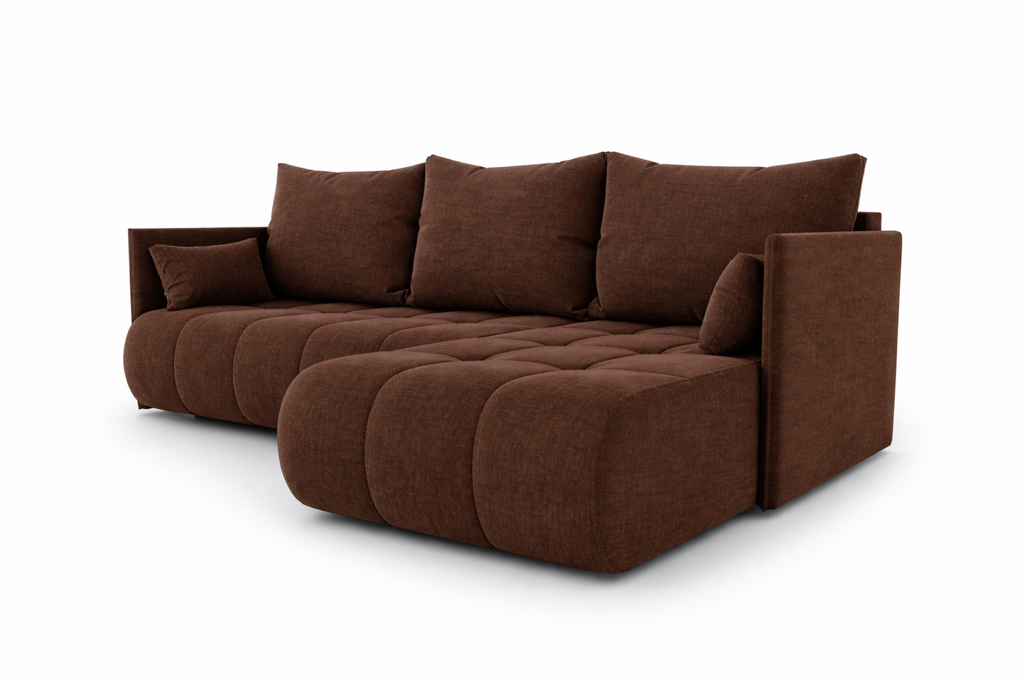 Corner Sofa Bed NESSA Chocolate brown