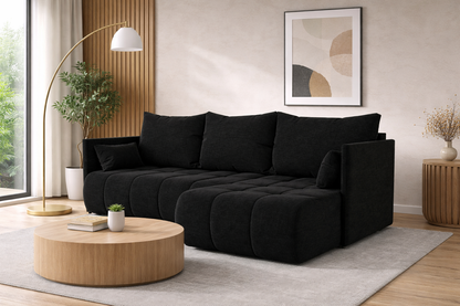 Corner Sofa Bed NESSA Black