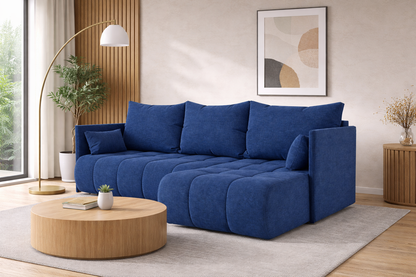 Corner Sofa Bed NESSA Royal Blue