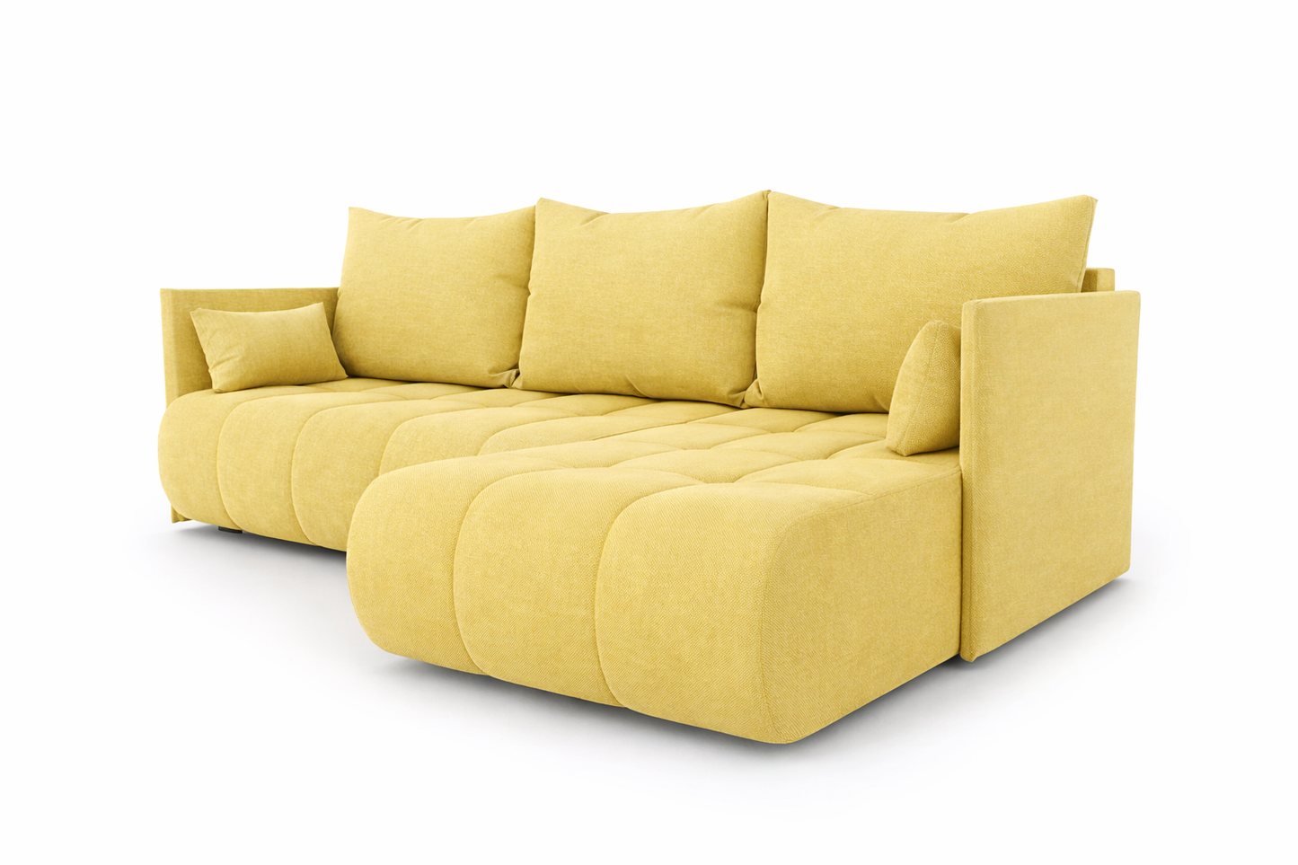 Corner Sofa Bed NESSA Pastel Yellow