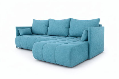 Corner Sofa Bed NESSA Duck Egg Blue