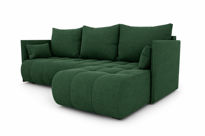 Corner Sofa Bed NESSA Deep forest green