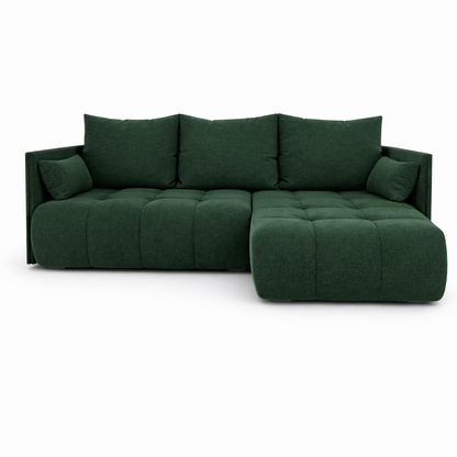 Corner Sofa Bed NESSA Deep forest green