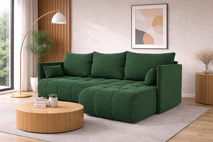 Corner Sofa Bed NESSA Racing Green