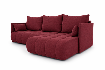 Corner Sofa Bed NESSA Burgundy
