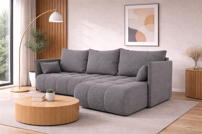 Corner Sofa Bed NESSA Medium Grey