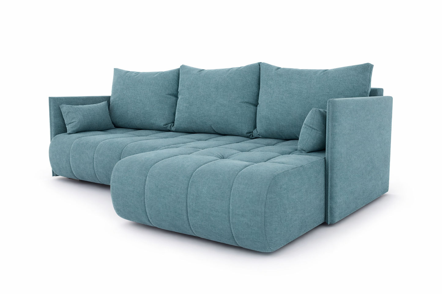 Corner Sofa Bed NESSA Teal Blue