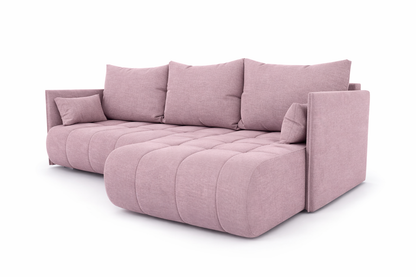 Corner Sofa Bed NESSA Dusty Pink