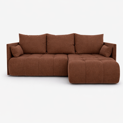 Corner Sofa Bed NESSA Rust Brown