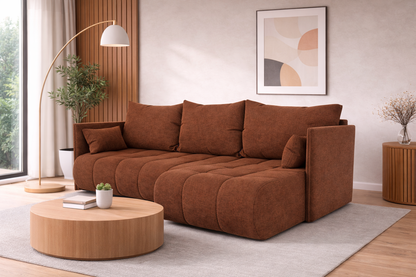 Corner Sofa Bed NESSA Rust Brown