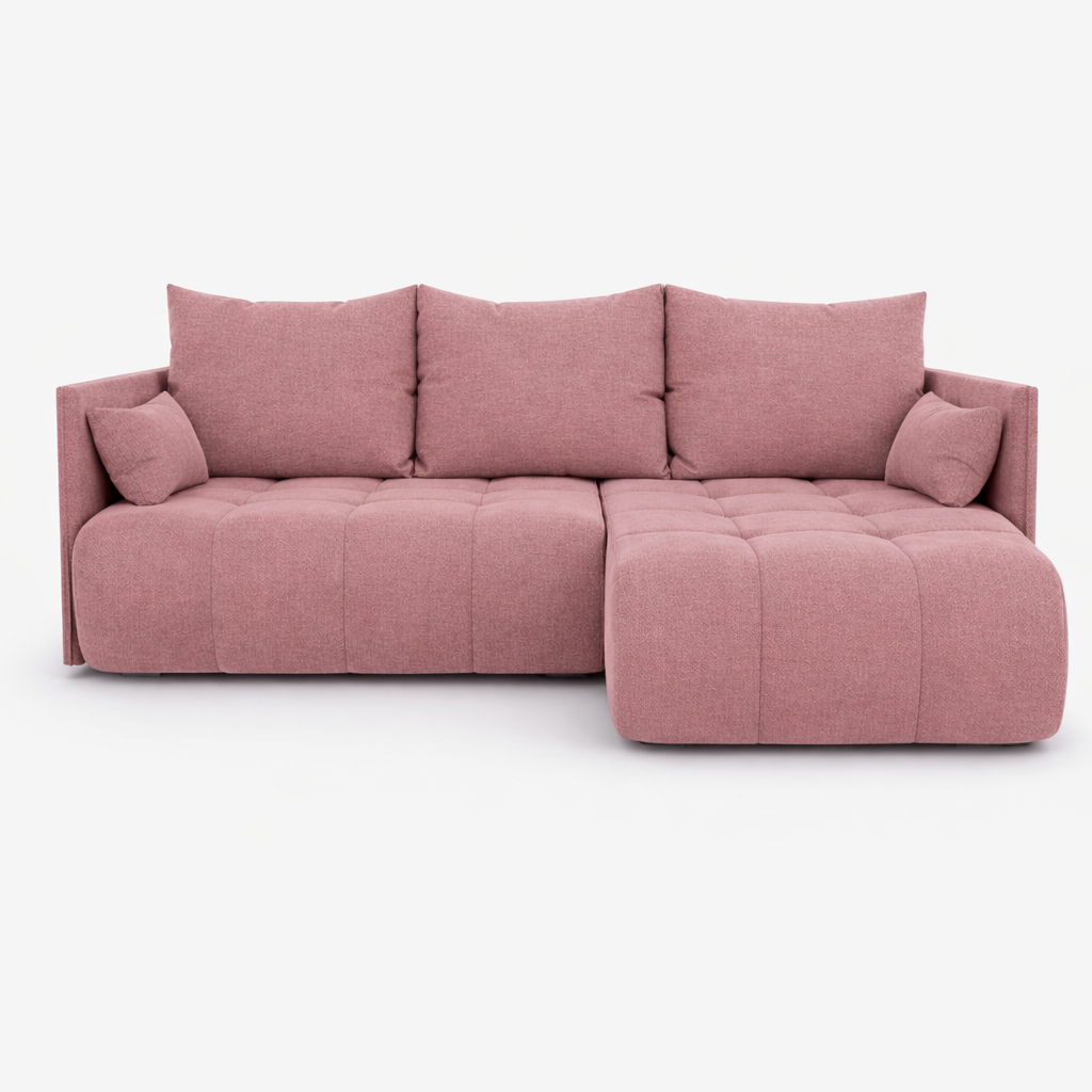 Corner Sofa Bed NESSA Old Rose