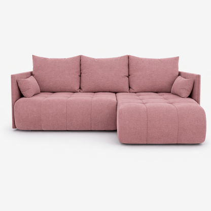 Corner Sofa Bed NESSA Old Rose