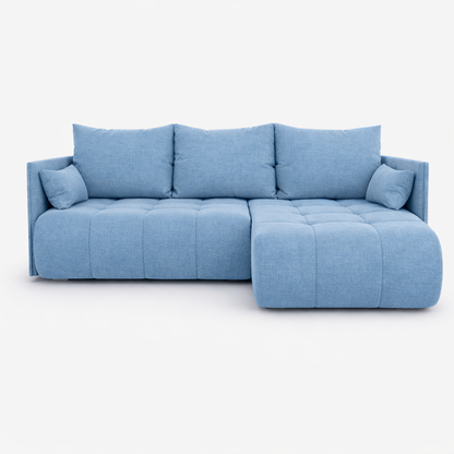 Corner Sofa Bed NESSA Sky Blue