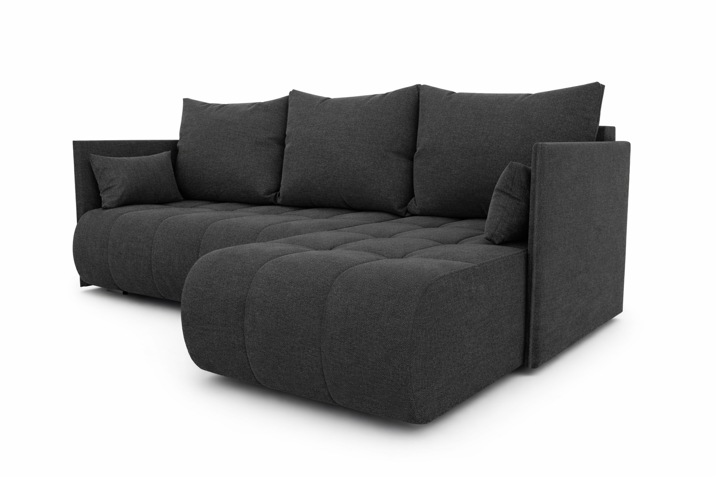 Corner Sofa Bed NESSA Dark Charcoal Grey