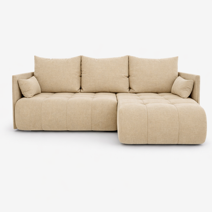 Corner Sofa Bed NESSA Warm Beige