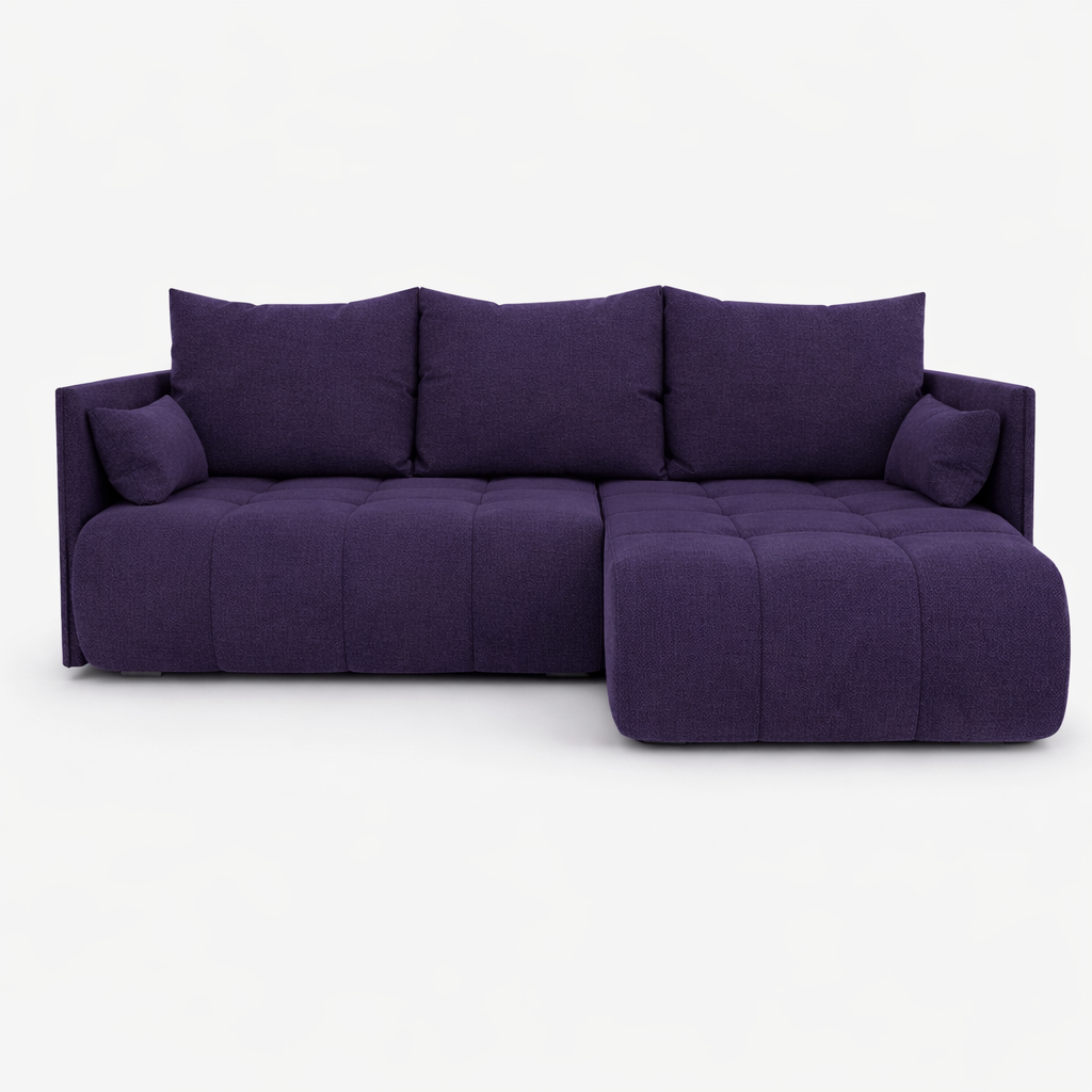 Corner Sofa Bed NESSA Dark Aubergine