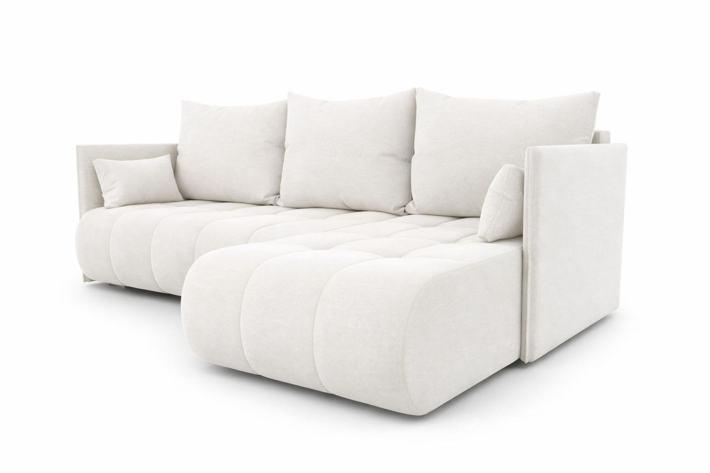 Corner Sofa Bed NESSA Soft White