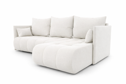 Corner Sofa Bed NESSA Soft White