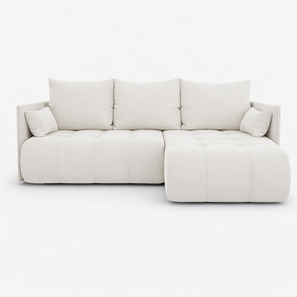Corner Sofa Bed NESSA Soft White