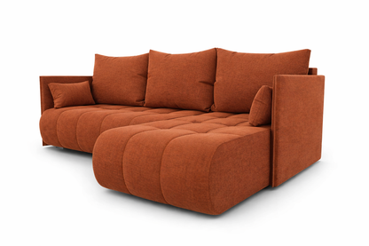 Corner Sofa Bed NESSA Burnt Orange