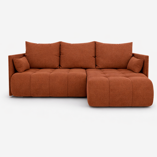 Corner Sofa Bed NESSA Burnt Orange