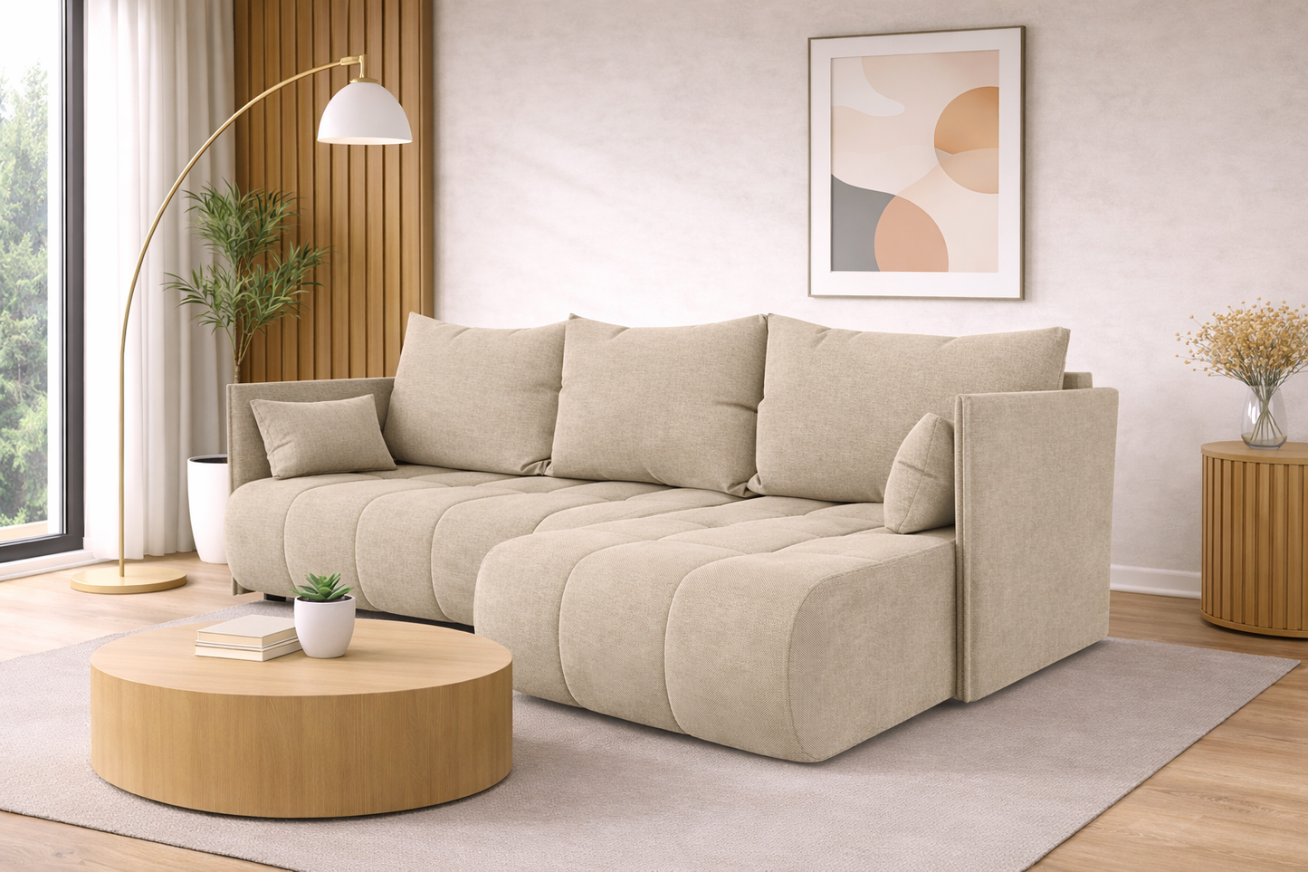Corner Sofa Bed NESSA Greige