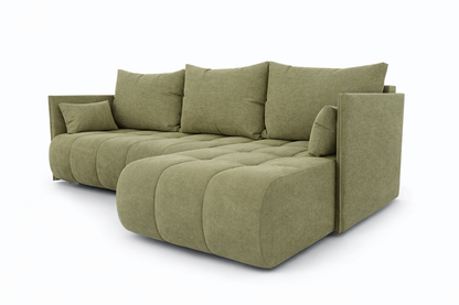 Corner Sofa Bed NESSA Olive Green