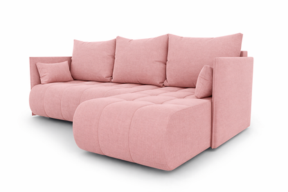Corner Sofa Bed NESSA Dusky Pink