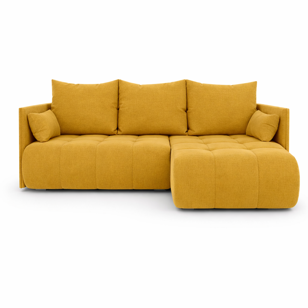 Corner Sofa Bed NESSA Mustard Yellow