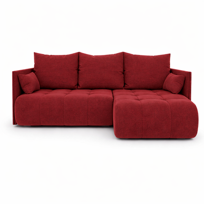 Corner Sofa Bed NESSA Ruby Red